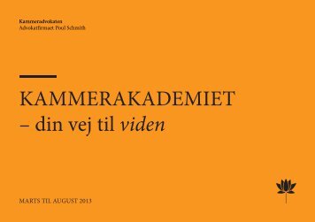 KAMMERAKADEMIET – din vej til viden - Kammeradvokaten