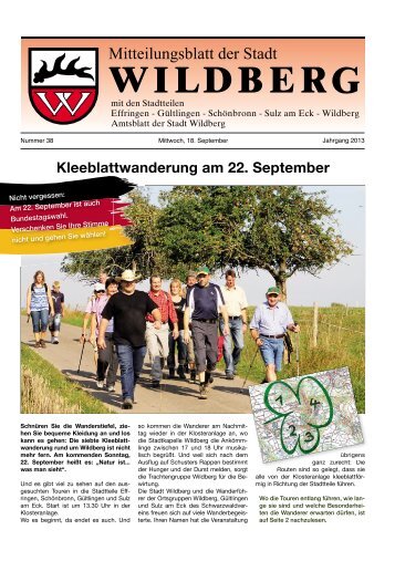 Kleeblattwanderung am 22. September - Wildberg