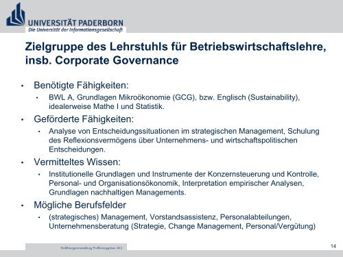 Dep.1 - Fakultät für Wirtschaftswissenschaften