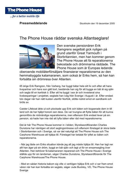 The Phone House räddar svenska Atlantseglare!