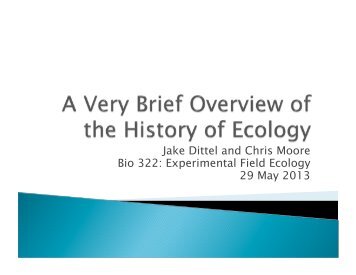 history of ecology