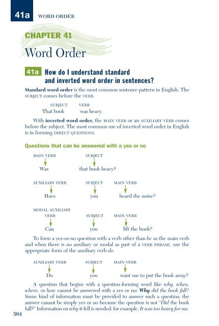 Chapter 41 Word Order Ebook