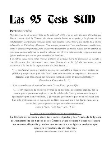 Las 95 Tesis SUD - PRWeb