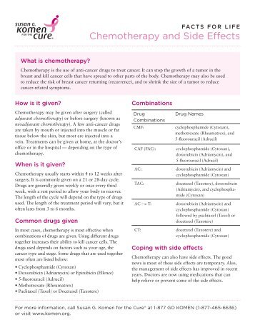 Chemotherapy and Side Effects - Susan G. Komen for the Cure