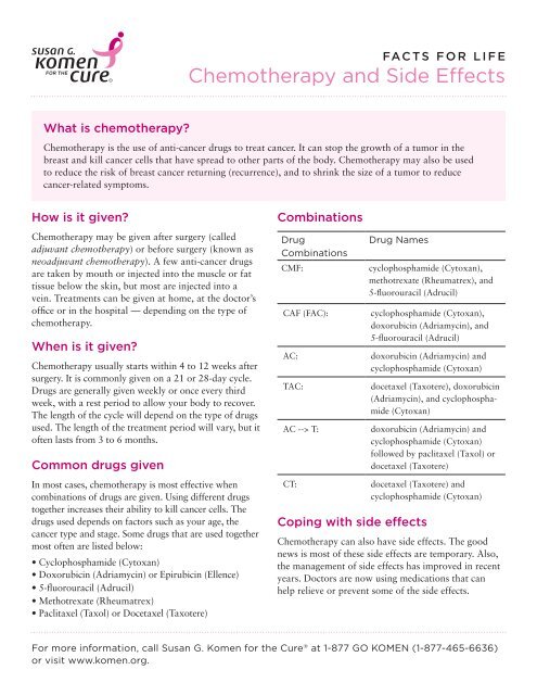 Chemotherapy and Side Effects - Susan G. Komen for the Cure