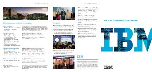 IBM in the Philippines - A Short Overview