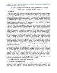 Positional Constraints in Optimality Theory and Harmonic ... - Usc