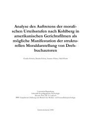 Analyse des Auftretens der moralischen Urteilsstufen nach Kohlberg