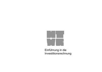 Einführung in die Investitionsrechnung