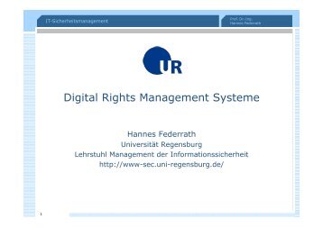 DRM - Management der Informationssicherheit - Universität ...