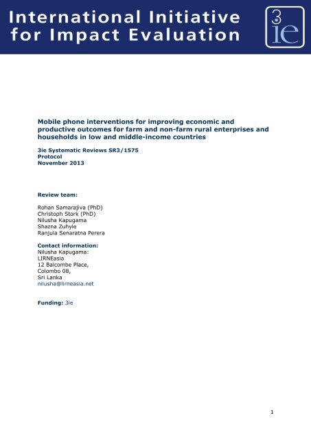 Protocol - International Initiative for Impact Evaluation