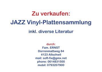 Zu verkaufen: JAZZ Vinyl-Plattensammlung - AAA Switzerland