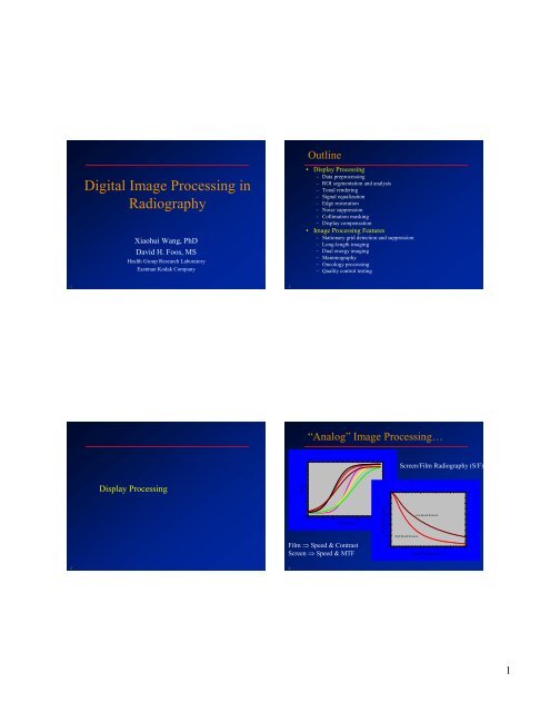 Digital Image Processing in Radiography