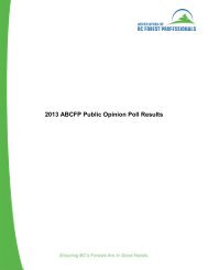 2013 Public Opinion Poll - Association of BC Forest Professionals