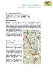 Autobahndirektion Südbayern Bundesstrasse B15 neu Regensburg ...