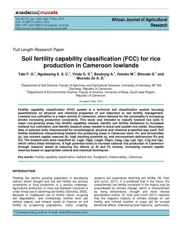 Soil fertility capability classification (FCC) - Academic Journals