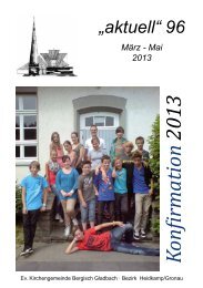 Konfirmation 2013 - Zum Frieden Gottes - Kirche zum Frieden Gottes