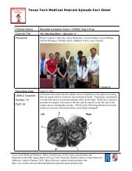 Fact Sheet - Texas Tech University Health Sciences Center