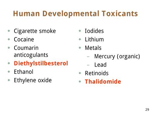 Lecture 7: Reproductive and Developmental Toxicology (Yager)