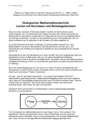 P. Gallin, U. Ruf, Dialogischer Mathematikunterricht ... - SINUS transfer