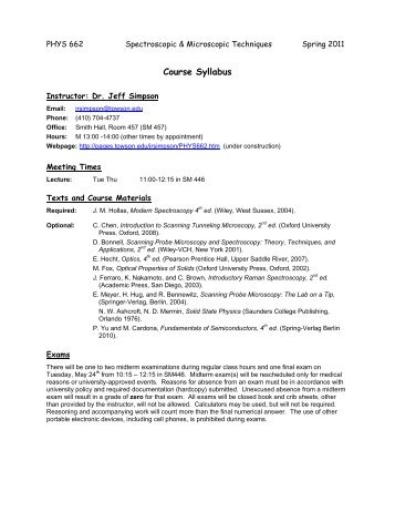 Course Syllabus - Towson University - Search Page