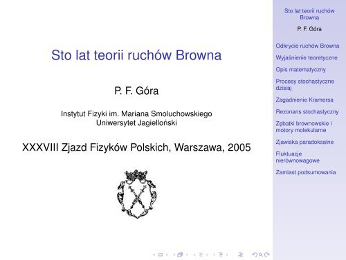 Sto lat teorii ruchów Browna