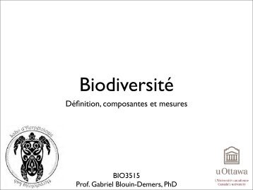 Biodiversité: tendances et processus