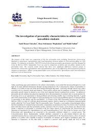 The investigation of personality characteristics in athlete and non ...