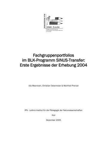 Ergebnisbericht Portfolio 2004 - SINUS transfer - Universität Bayreuth