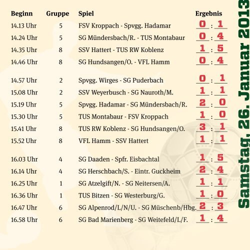 Hier Spielplan mit tagesaktuellen Ergebnissen ... - Hachenburger