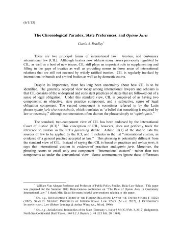 The Chronological Paradox, State Preferences, and Opinio Juris