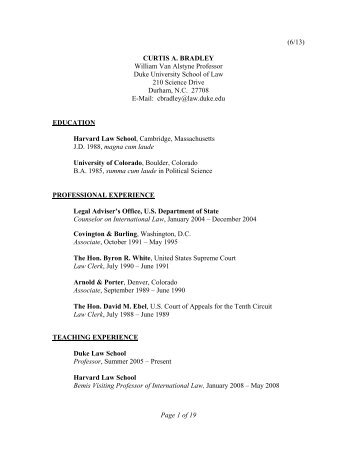 Curriculum Vitae (PDF) - Duke University School of Law