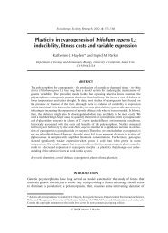 Plasticity in cyanogenesis of Trifolium repens L. - College of Natural ...