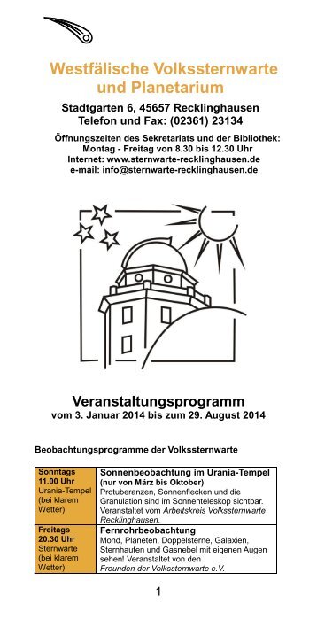 Das neue Programm als PDF - Planetarium Recklinghausen