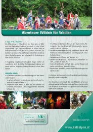 Angebot für Schulgruppen im WildnisCamp - Nationalpark Kalkalpen