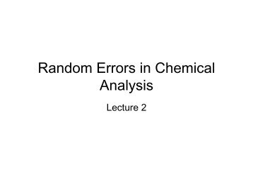 Random Errors in Chemical Analysis