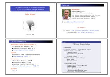 Optimisation et recherche opérationnelle Didier Maquin ... - ENSEM