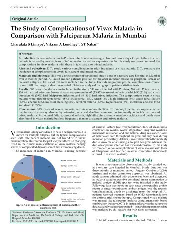 The Study of Complications of Vivax Malaria in Comparison with ...