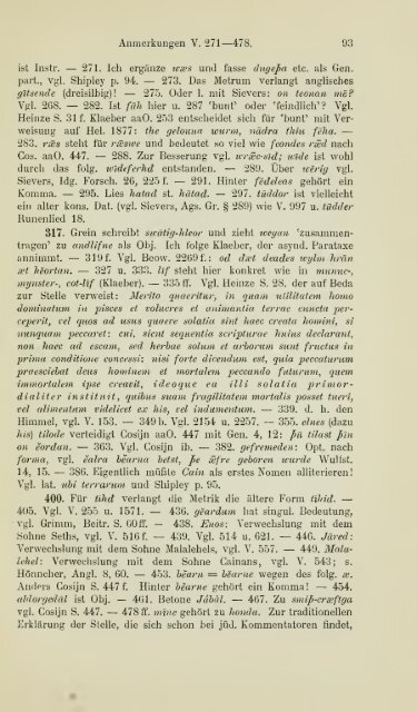 Die ältere Genesis. [The text of the Junius Manuscript of Caedmon's ...