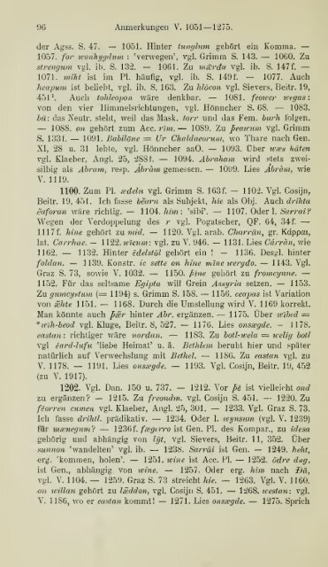 Die ältere Genesis. [The text of the Junius Manuscript of Caedmon's ...