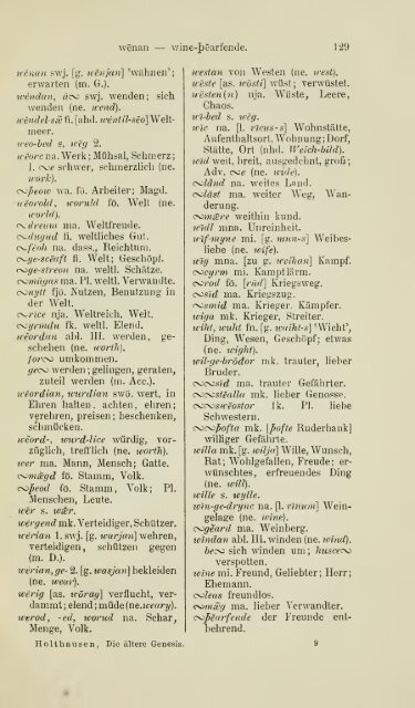 Die ältere Genesis. [The text of the Junius Manuscript of Caedmon's ...