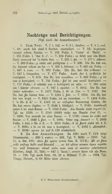 Die ältere Genesis. [The text of the Junius Manuscript of Caedmon's ...