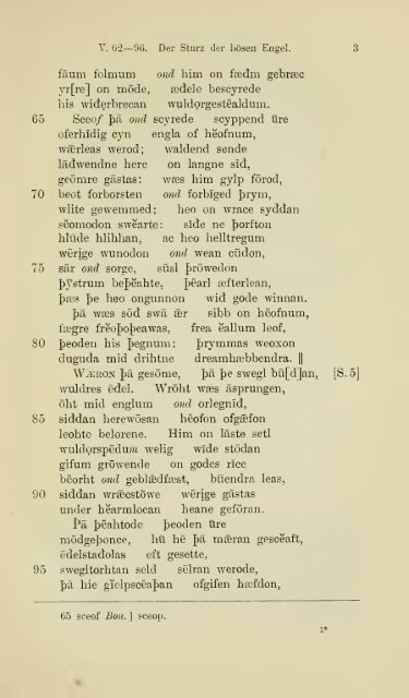 Die ältere Genesis. [The text of the Junius Manuscript of Caedmon's ...