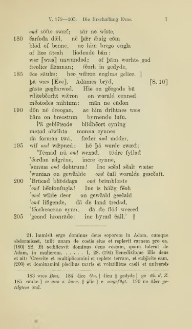 Die ältere Genesis. [The text of the Junius Manuscript of Caedmon's ...