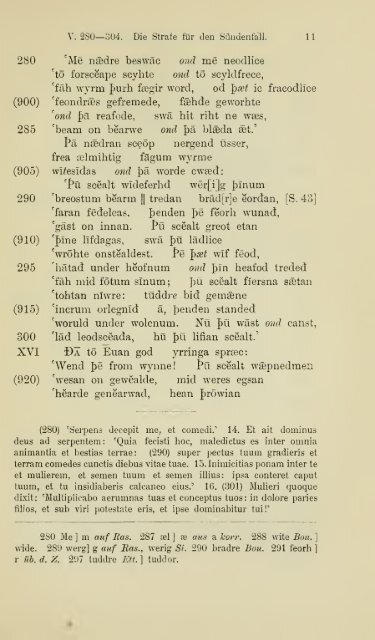 Die ältere Genesis. [The text of the Junius Manuscript of Caedmon's ...