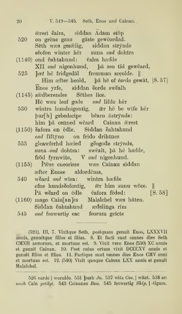 Die ältere Genesis. [The text of the Junius Manuscript of Caedmon's ...