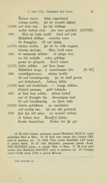 Die ältere Genesis. [The text of the Junius Manuscript of Caedmon's ...