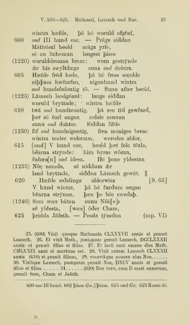 Die ältere Genesis. [The text of the Junius Manuscript of Caedmon's ...