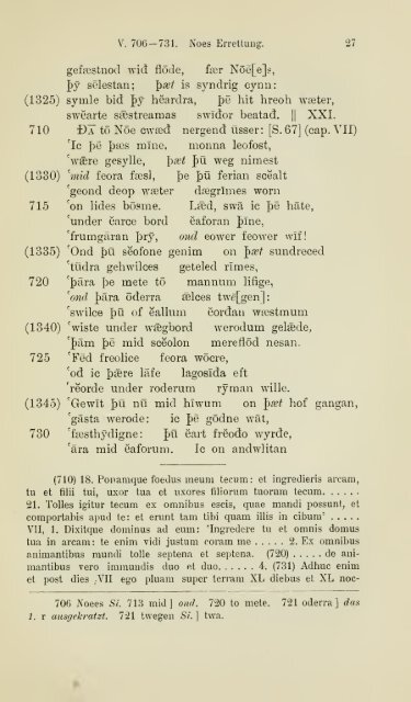 Die ältere Genesis. [The text of the Junius Manuscript of Caedmon's ...