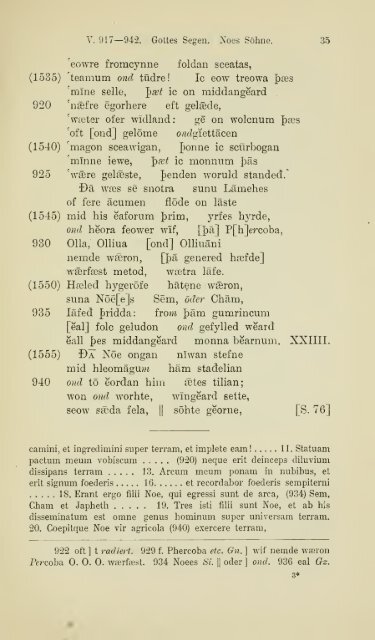 Die ältere Genesis. [The text of the Junius Manuscript of Caedmon's ...